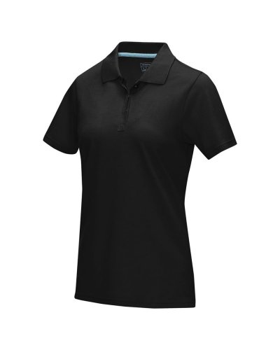 Polo Graphite a manica corta da donna in tessuto organico Nero