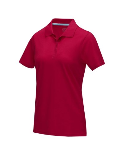 Polo Graphite a manica corta da donna in tessuto organico Rosso