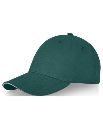 Cappellino Darton a 6 pannelli con visiera a sandwich Verde Foresta