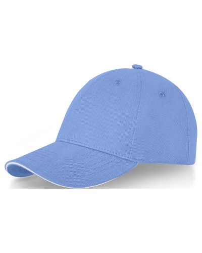 Cappellino Darton a 6 pannelli con visiera a sandwich Blu Chiaro