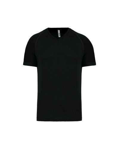 T-shirt uomo sportiva manica corta scollo a V Black
