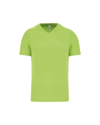 T-shirt uomo sportiva manica corta scollo a V Lime