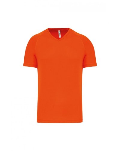T-shirt uomo sportiva manica corta scollo a V Fluoreshent Orange