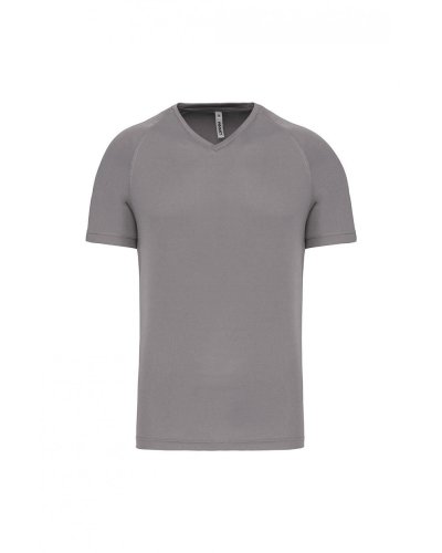 T-shirt uomo sportiva manica corta scollo a V Fine Grey