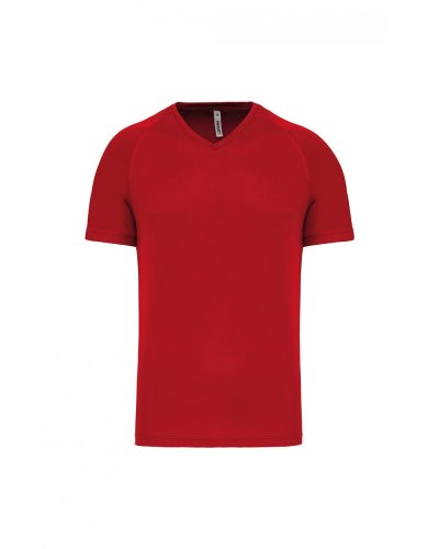 T-shirt uomo sportiva manica corta scollo a V Red