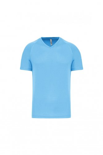 T-shirt uomo sportiva manica corta scollo a V Sky Blue