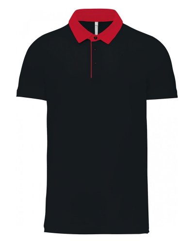 Polo jersey uomo bicolore Black / Red