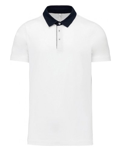 Polo jersey uomo bicolore White / Navy