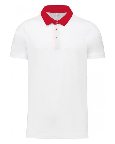 Polo jersey uomo bicolore White / Red