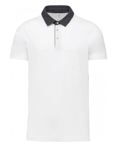 Polo jersey uomo bicolore White / Dark Grey Heather