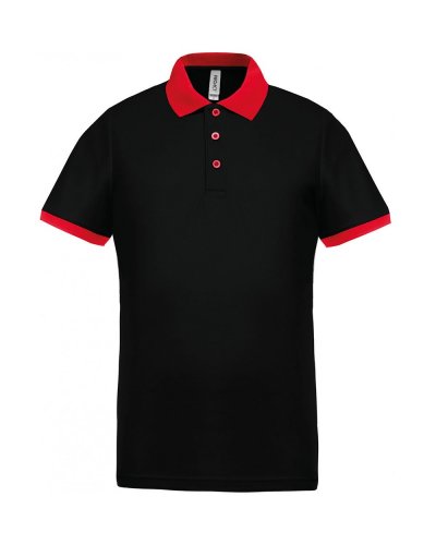 Polo piqué uomo performance Black / Red