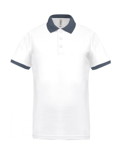 Polo piqué uomo performance White / sporty grey