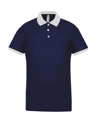 Polo piqué uomo performance Sporty Navy / White