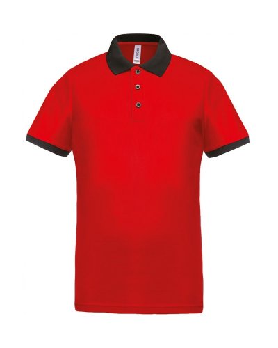 Polo piqué uomo performance Red / Black