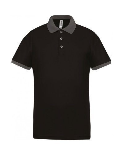 Polo piqué uomo performance Black / sporty grey