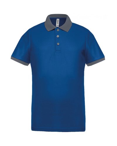 Polo piqué uomo performance Sporty Royal Blue / sporty grey