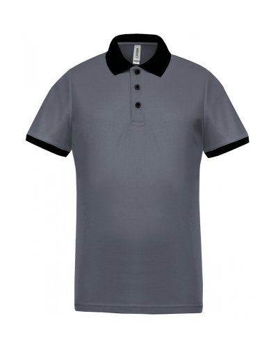 Polo piqué uomo performance Sporty grey / Black