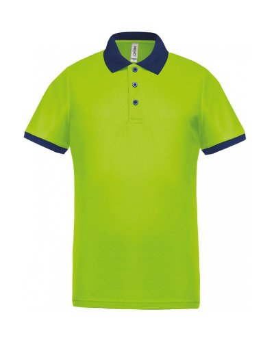Polo piqué uomo performance Lime / Sporty Navy