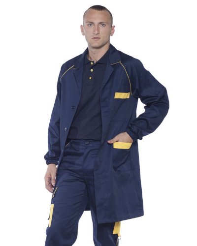 Camice unisex made in Italy Navy / Giallo