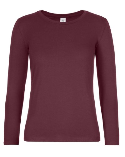 T-shirt donna e190 maniche lunghe Burgundy