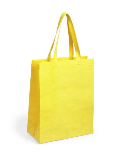 Borsa shopping con soffietto manici lunghi Giallo