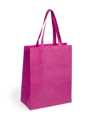 Borsa shopping con soffietto manici lunghi Fuxia