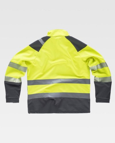 Giacca Workshell alta visibilità combinata su spalle