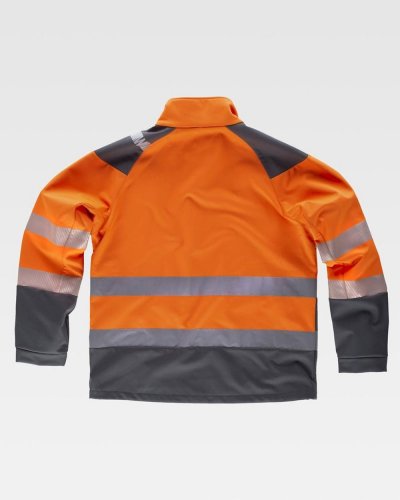 Giacca Workshell alta visibilità combinata su spalle