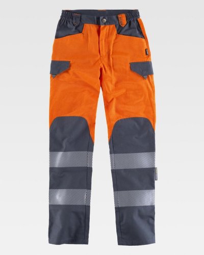 Pantalone alta visibilità con bande riflettenti segmentate