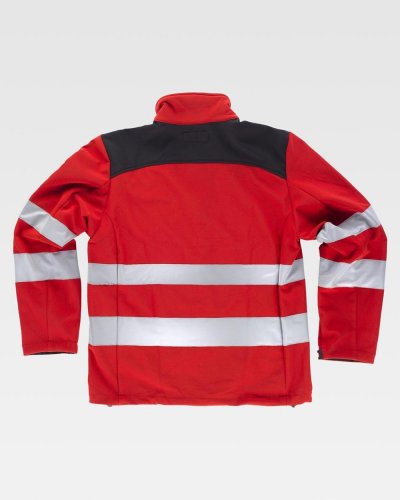 Giacca Workshell combinata con bande rifrangente