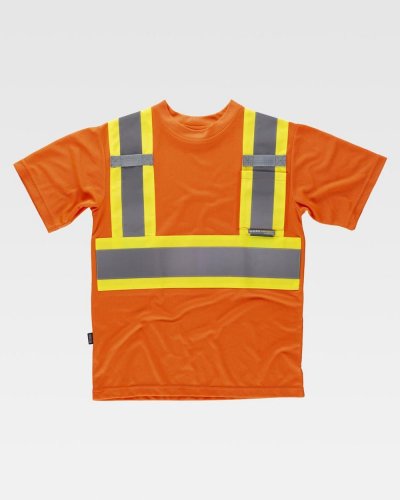 T-shirt riflettente-fluorescente Arancione / Giallo
