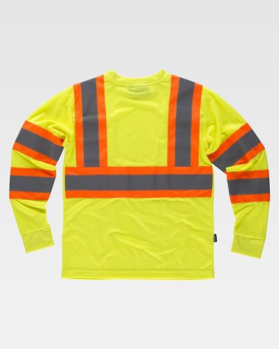 T-shirt riflettente-fluorescente manica lunga