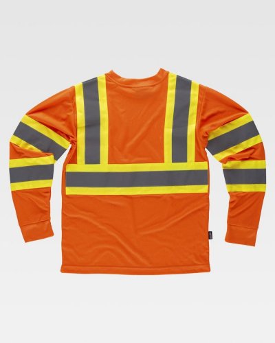 T-shirt riflettente-fluorescente manica lunga