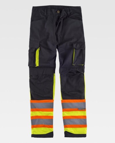 Pantalone con tasca per ginocchiere BLACK / YELLOW