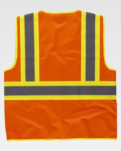 Gilet riflettente-fluorescente con collo a V