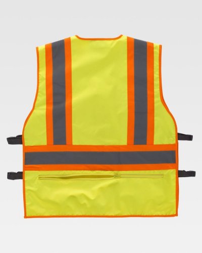 Gilet con bande rifrangenti combinate sul petto