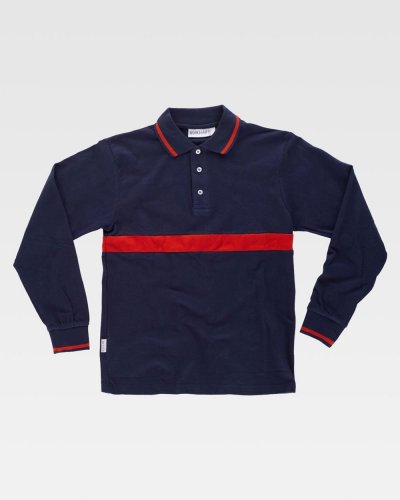 Polo manica lunga banda bicolore