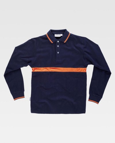 Polo manica lunga banda bicolore