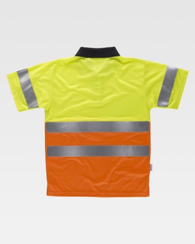 Polo manica corta bicolore alta visibilità