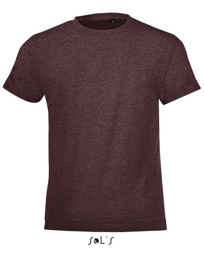 T-shirt bambino girocollo Regent Fit Rosso Borgogna Melange