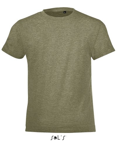 T-shirt bambino girocollo Regent Fit Kaki Melange