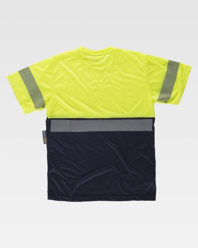 T-shirt bicolore manica corta con banda rifrangente