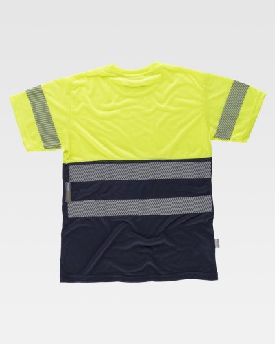 T-shirt bicolore manica corta con bande rifrangenti