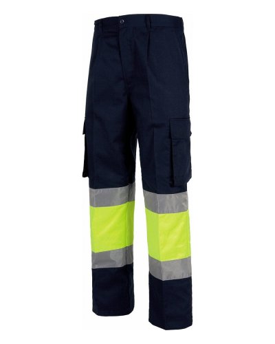 Pantalone bicolore fondo dritto NAVY / YELLOW