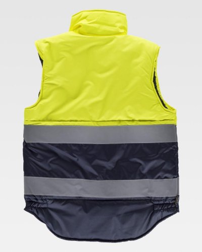 Gilet imbottito certificato alta visibilità tasca sul petto