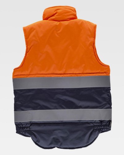 Gilet imbottito certificato alta visibilità tasca sul petto