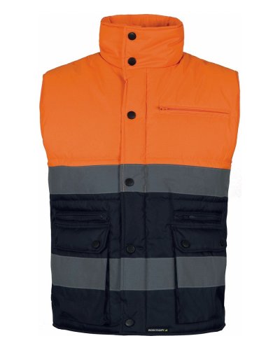Gilet imbottito certificato alta visibilità tasca sul petto