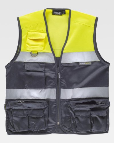 Gilet con chiusura a cerniera di nylon GREY / YELLOW