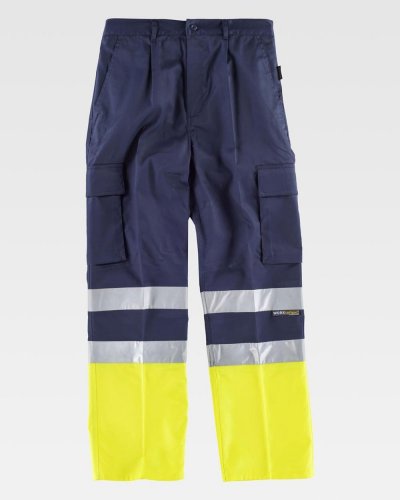 Pantalone bicolore multitasche alta visibilità