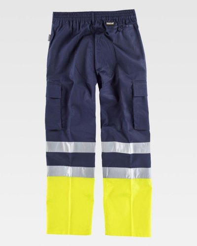 Pantalone bicolore multitasche alta visibilità